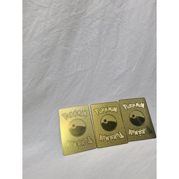 Eevee I Choose You Love Heart Valentine Gold Metal Card- Lot Of 3 FLAWED - Picture 5 of 10